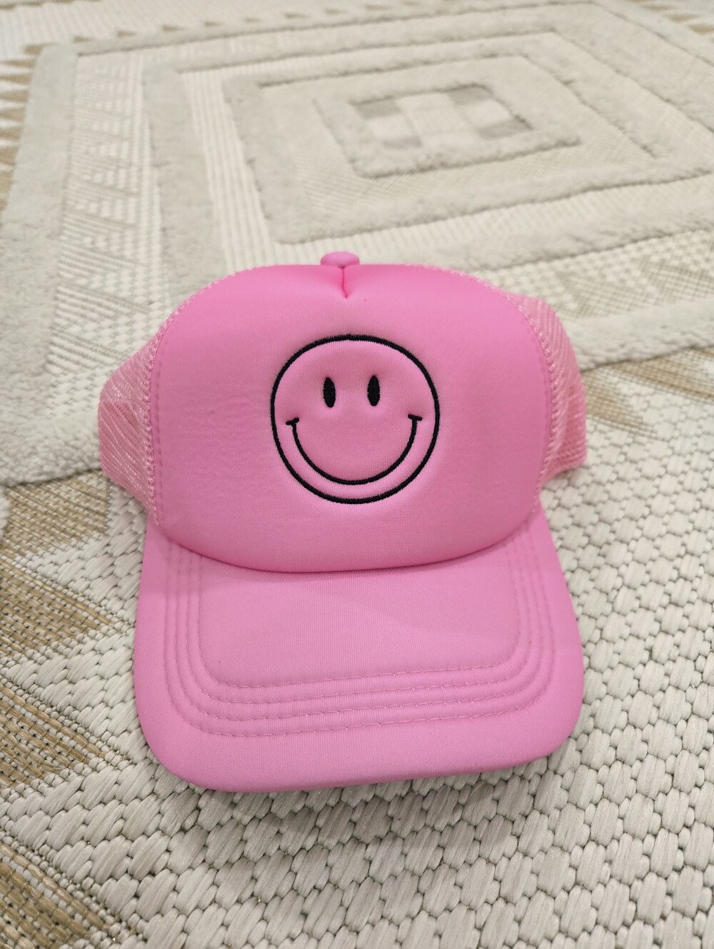 Pink Happy Face Hat